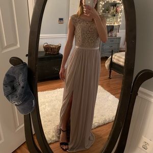 David’s Bridal Illusion Neckline Formal Dress